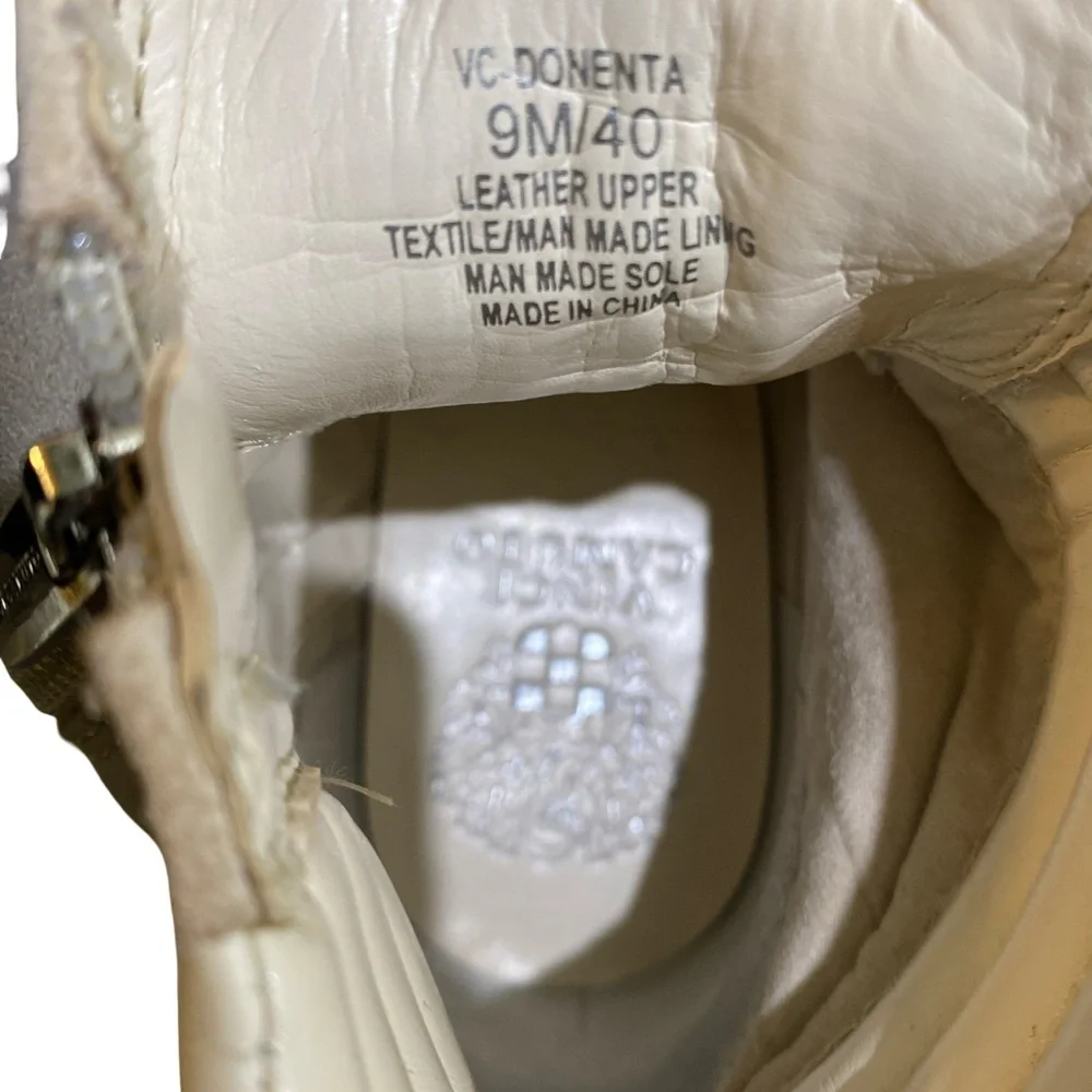 Vince‎ Camuto Cream lace up combat heel boot Size 9